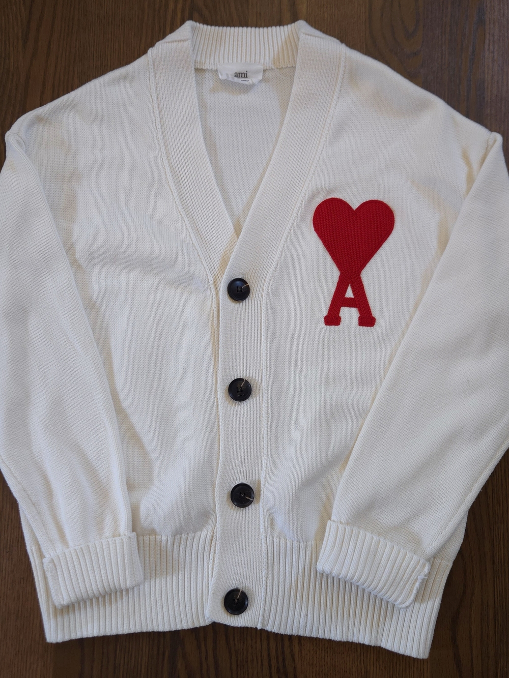 AMI Paris Alexander Mattiusi Big Heart Cardigan Designer knit sweater - Small